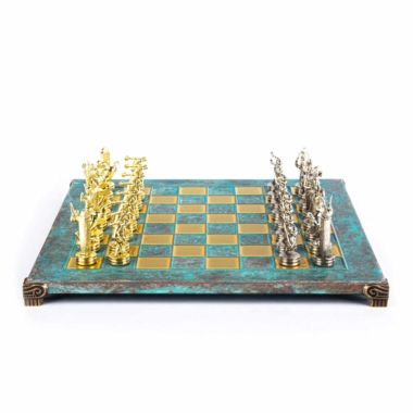 Ensemble de Jeu d'Échecs en Metal Lanceurs de Disque Or & Argent - 36 x 36 cm – Image 20
