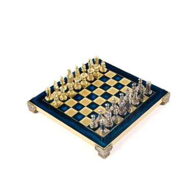 Petit Ensemble de Jeu d'Échecs Byzantin Pièces en Metal Or & Argent avec Échiquier en Metal et Coffret de Rangement – Image 29