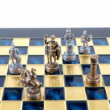 Ensemble de Jeu d'Échecs Grec et Romain en Métal - Échiquier 5 Coloris au Choix, avec Coffret de Rangement en Bois Stratifié – Image 18