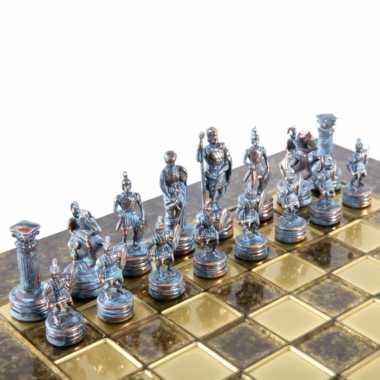 Ensemble de Jeu d'Échecs Grec et Romain en Métal - Échiquier 5 Coloris au Choix, avec Coffret de Rangement en Bois Stratifié – Image 9