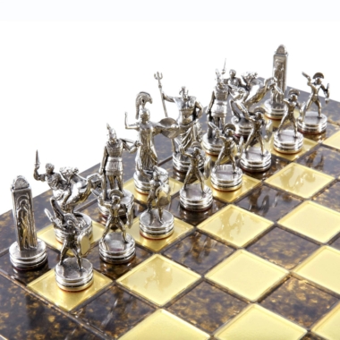 Ensemble de Jeu d'Échecs Mythologie Grecque - Pièces Or & Argent  - 36 x 36 cm – Image 26