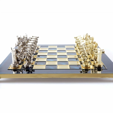 Ensemble de Jeu d'Échecs en Metal Lanceurs de Disque Or & Argent - 36 x 36 cm – Image 28