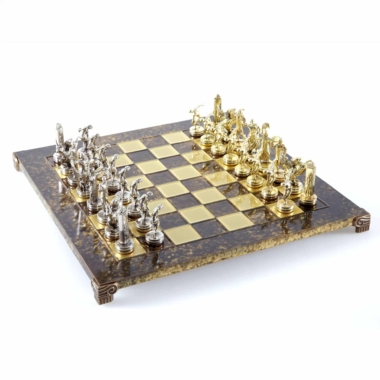 Ensemble de Jeu d'Échecs en Metal Lanceurs de Disque Or & Argent - 36 x 36 cm – Image 7