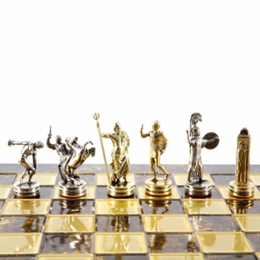 Ensemble de Jeu d'Échecs en Metal Lanceurs de Disque Or & Argent - 36 x 36 cm – Image 10