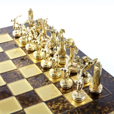 Ensemble de Jeu d'Échecs en Metal Lanceurs de Disque Or & Argent - 36 x 36 cm – Image 8