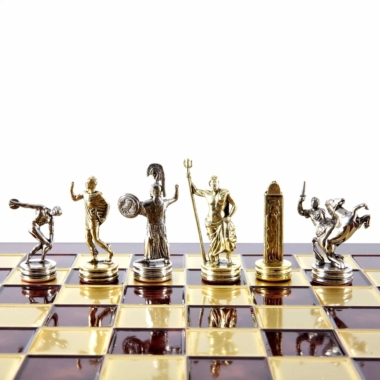 Ensemble de Jeu d'Échecs en Metal Lanceurs de Disque Or & Argent - 36 x 36 cm – Image 14