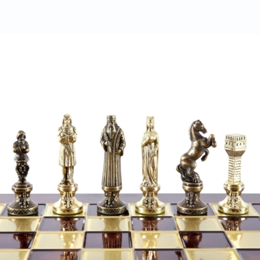 Jeu d'échecs Renaissance - Échiquier et Pièces d'Echecs en Metal Or et Bronze – Image 11