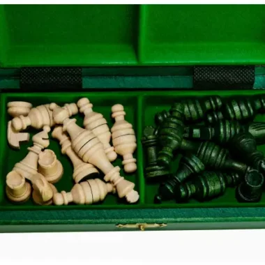 Jeu d’Echecs Pliable de Voyage en Bois avec Rangement 20 x 20 cm