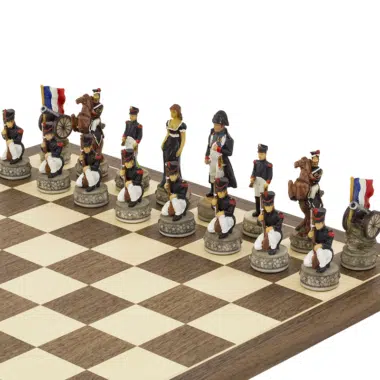 Ensemble Jeu d Echecs Complet Bataille de Waterloo Peint à La Main