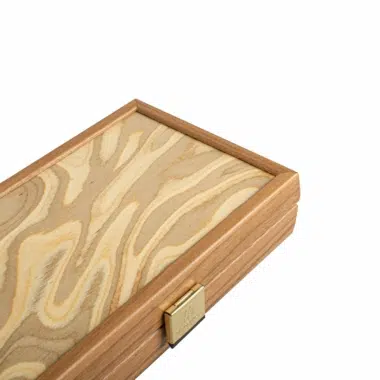 Petit Backgammon Liège Naturel Design Cubique - Pions Bois – Image 6