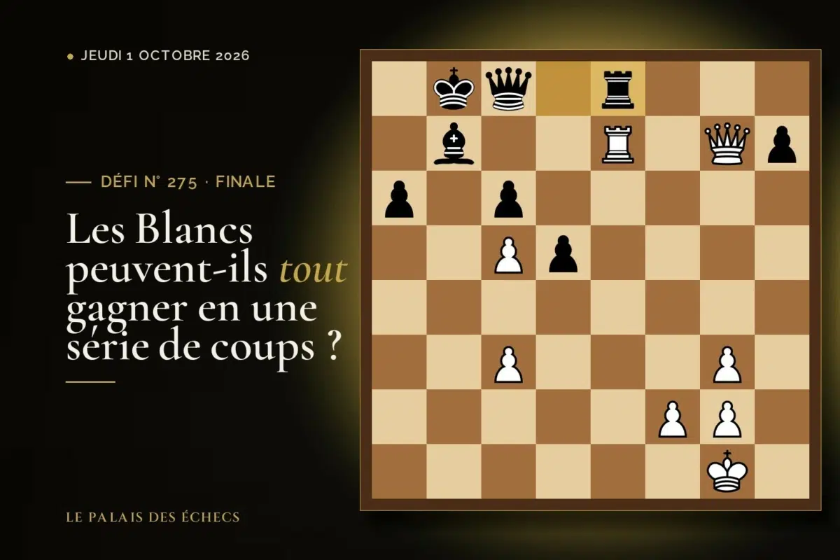 Position du défi d’échecs n° 275 : Les Blancs jouent et gagnent