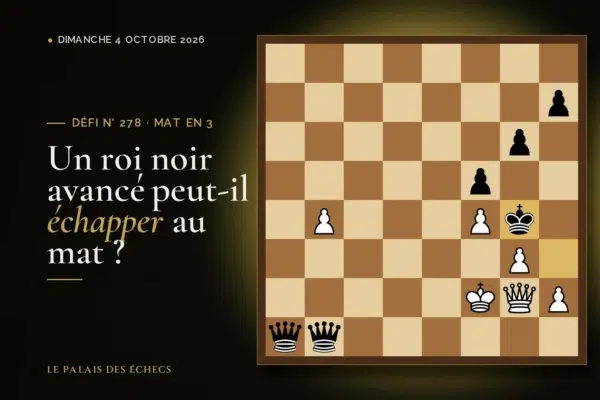 Position du défi d’échecs n° 278 : Les Blancs jouent et matent en 3