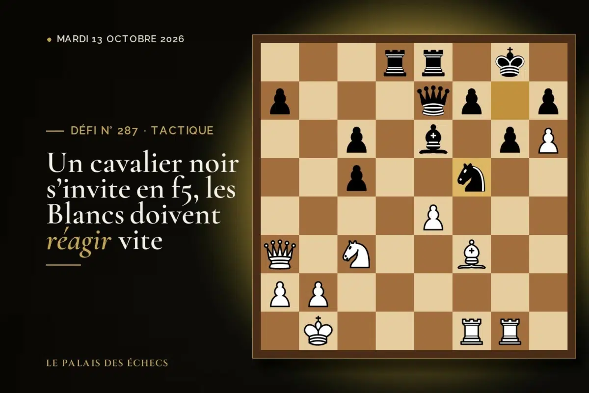 Position du défi d’échecs n° 287 : Les Blancs jouent et gagnent du matériel