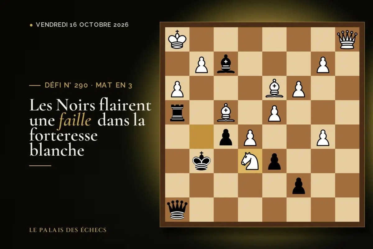 Position du défi d’échecs n° 290 : Les Noirs jouent et matent en 3
