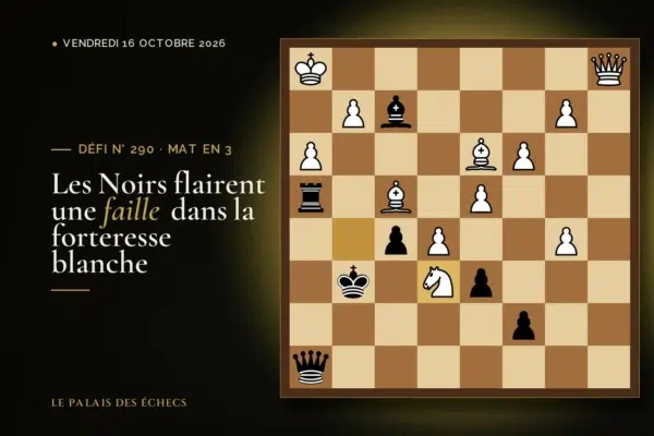 Position du défi d’échecs n° 290 : Les Noirs jouent et matent en 3