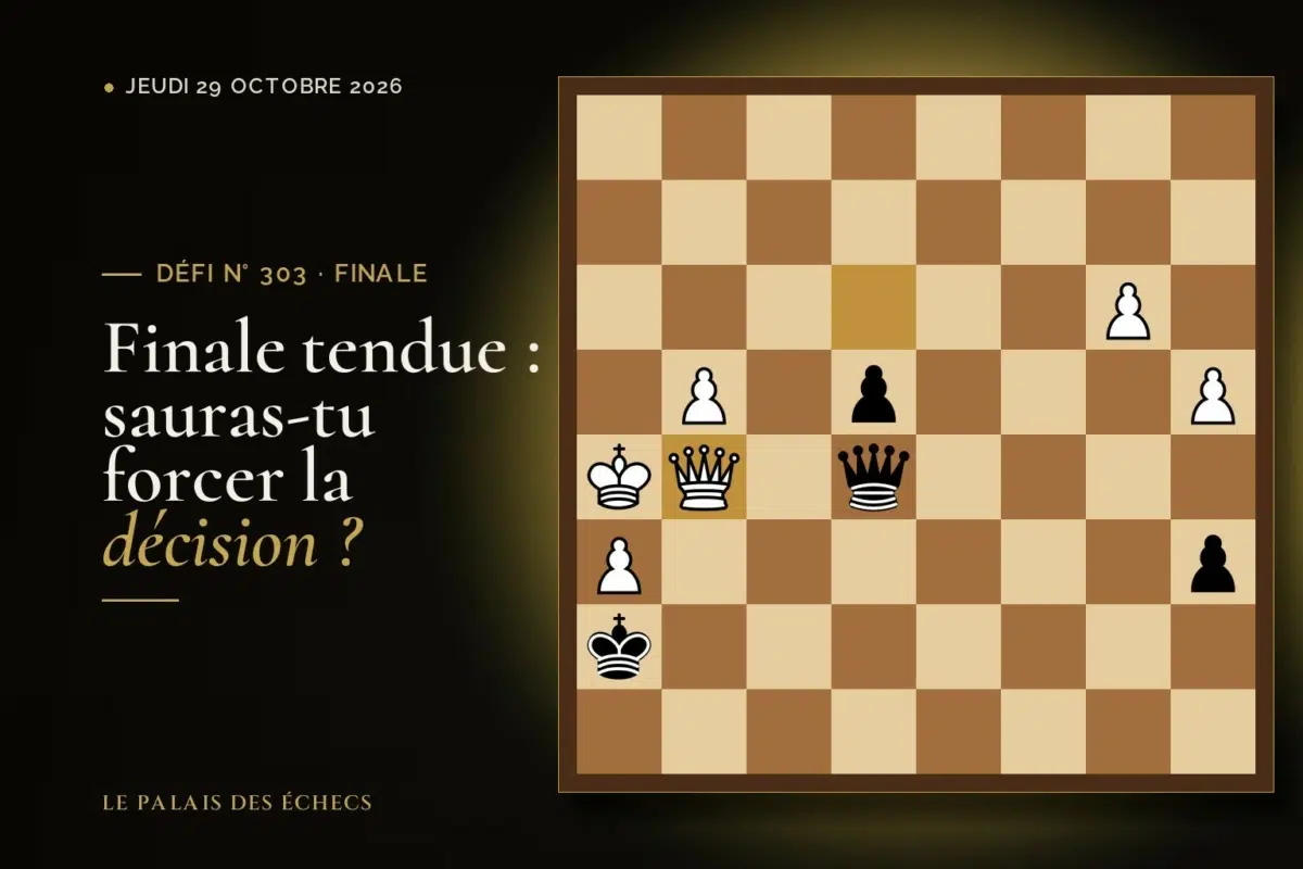 Position du défi d’échecs n° 303 : Les Noirs jouent et gagnent