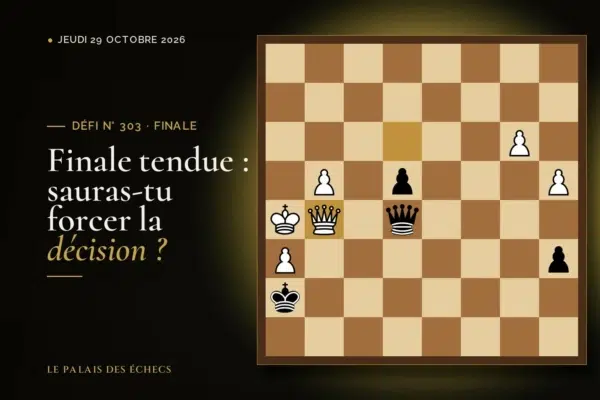 Position du défi d’échecs n° 303 : Les Noirs jouent et gagnent